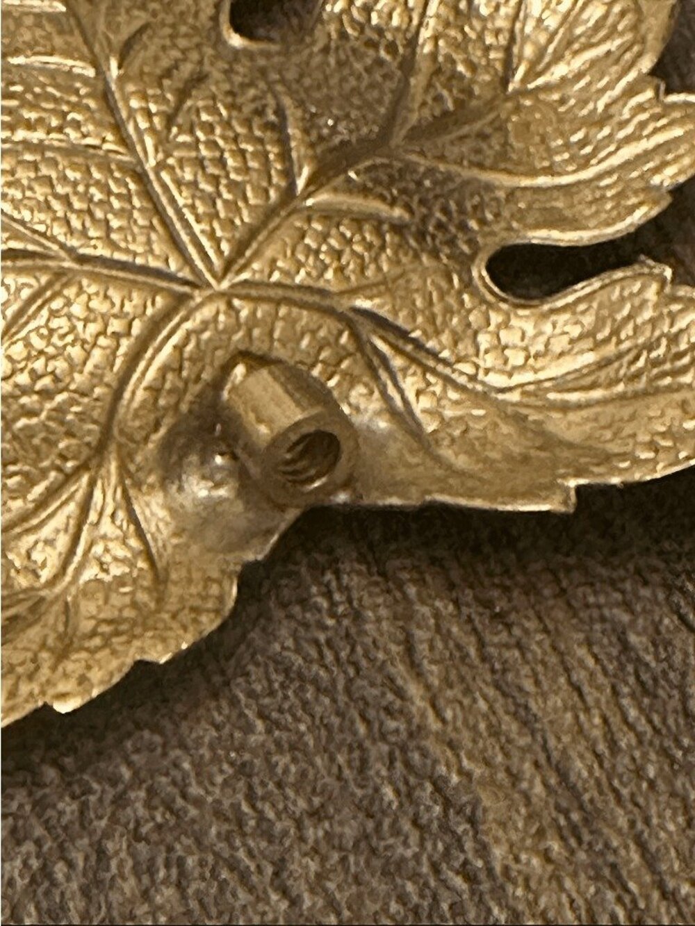 Vintage Ornate Brass Maple Leaf Design Set 7 Chandelier Parts - Picture 4 of 7